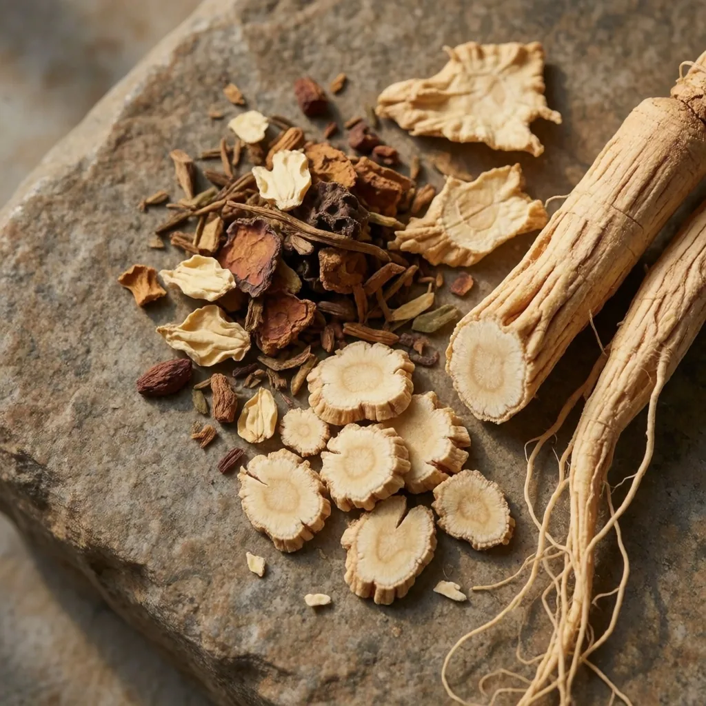 Ginseng root on rag paper